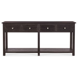 Bowery Hill 4 Drawer Sideboard Base in Burnt Timber Black Wood