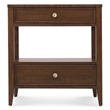 Bowery Hill 2 Drawer Walnut Nightstand with Open Storage in Dark Walnut