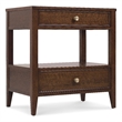 Bowery Hill 2 Drawer Walnut Nightstand with Open Storage in Dark Walnut