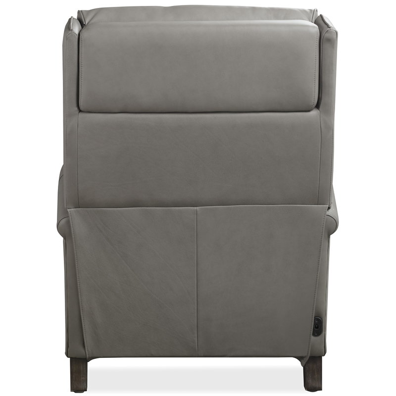 Bowery Hill Power Recliner with Pop-Up Headrest in Mushroom Gray Leather