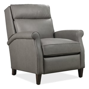 Bowery Hill Power Recliner with Pop-Up Headrest in Mushroom Gray Leather