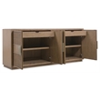 Bowery Hill 4 Door Cane Front Dining Credenza with Marble Inset Top