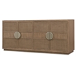 Bowery Hill 4 Door Cane Front Dining Credenza with Marble Inset Top