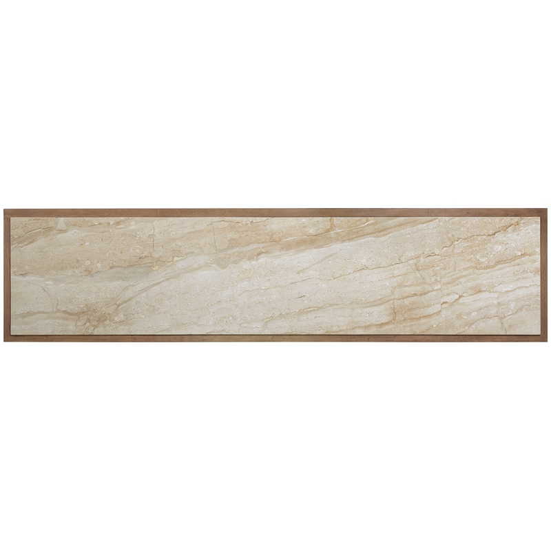 Bowery Hill 4 Door Cane Front Dining Credenza with Marble Inset Top