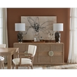 Bowery Hill 4 Door Cane Front Dining Credenza with Marble Inset Top
