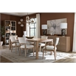 Bowery Hill 4 Door Cane Front Dining Credenza with Marble Inset Top