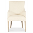 Bowery Hill Fully Upholstered Dining Arm Chair in Ivory Performance Fabric