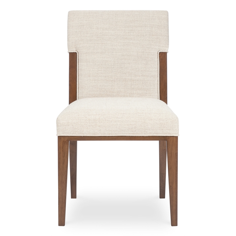 Bowery Hill Wood Leg Upholstered Dining Chair in Light Caramel Beige