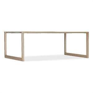 Bowery Hill 32&quot Glass Top Cocktail Table in Gold with Floral Painting