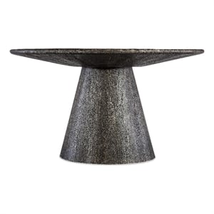 Bowery Hill 54&quot Round Mango Wood Dining Table in Transparent Black