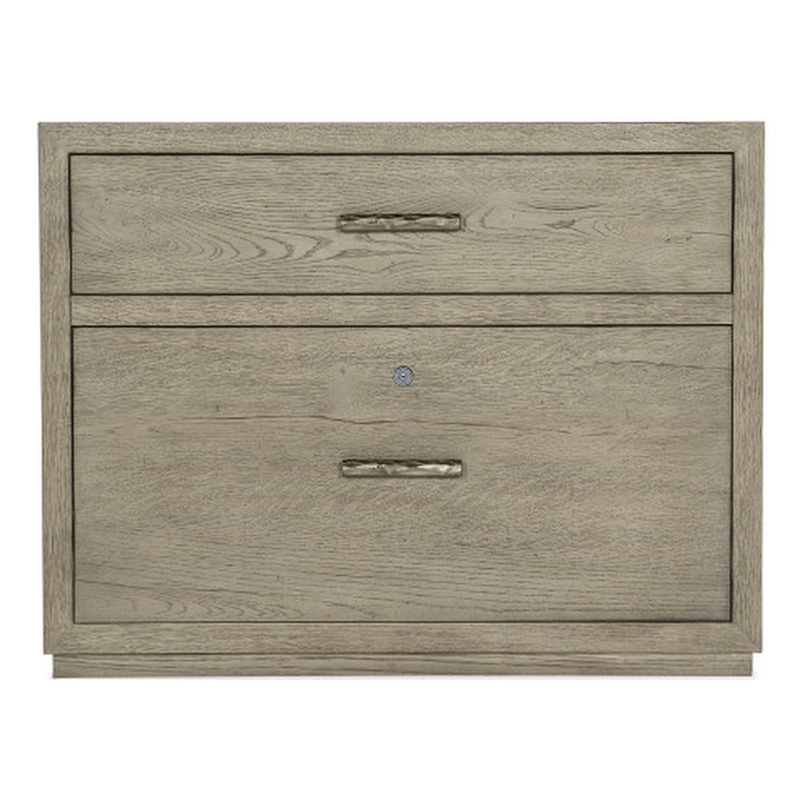 Bowery Hill 2 Drawer Home Office Lateral File in Smoked Gray Finish