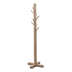 Bowery Hill Coat Tree with 8 Wood Stems in Pebble Brown Mahogany Finish