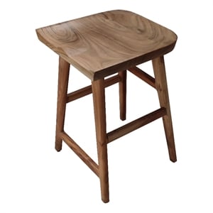 Bowery Hill Backless Counter Stool in Acacia Natural Brown Wood