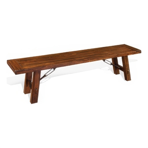 Bowery Hill 72&quot Mahogany Bench with Metal Turnbuckle Accents