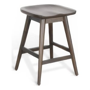 Bowery Hill Counter-Height Stool with Saddle Seat in Dark Brown Mahogany