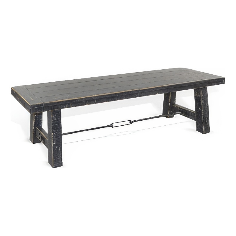 Bowery Hill 64 Inch Dining Bench with Turnbuckle Accents in Black Mahogany