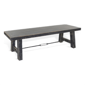 Bowery Hill 64 Inch Dining Bench with Turnbuckle Accents in Black Mahogany