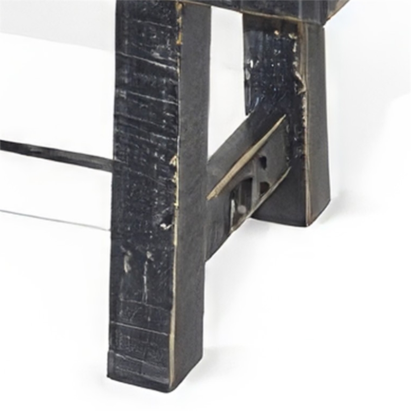 Bowery Hill 64 Inch Dining Bench with Turnbuckle Accents in Black Mahogany