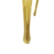 Bowery Hill Round Glass Top Side Table in Gold with Drip Design