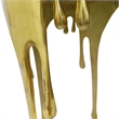 Bowery Hill Round Glass Top Side Table in Gold with Drip Design
