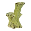 Bowery Hill Decorative Candle Holder Tree Trunk Stoneware Green 11 Inch