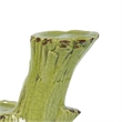Bowery Hill Decorative Candle Holder Tree Trunk Stoneware Green 11 Inch