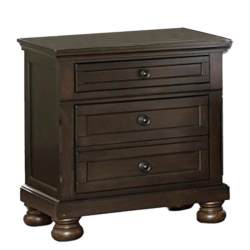Bowery Hill 4 Piece Queen Size Bedroom Set in Grayish Brown Birch Veneer