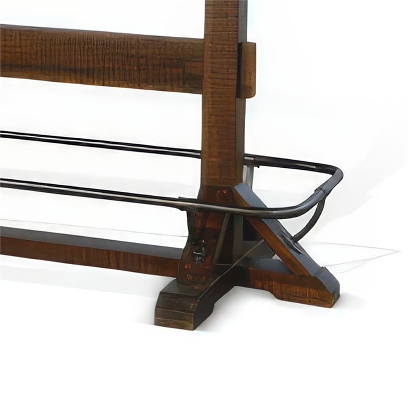 Bowery Hill 78 in Rectangular Pub Bar Table in Dark Brown Wood Finish