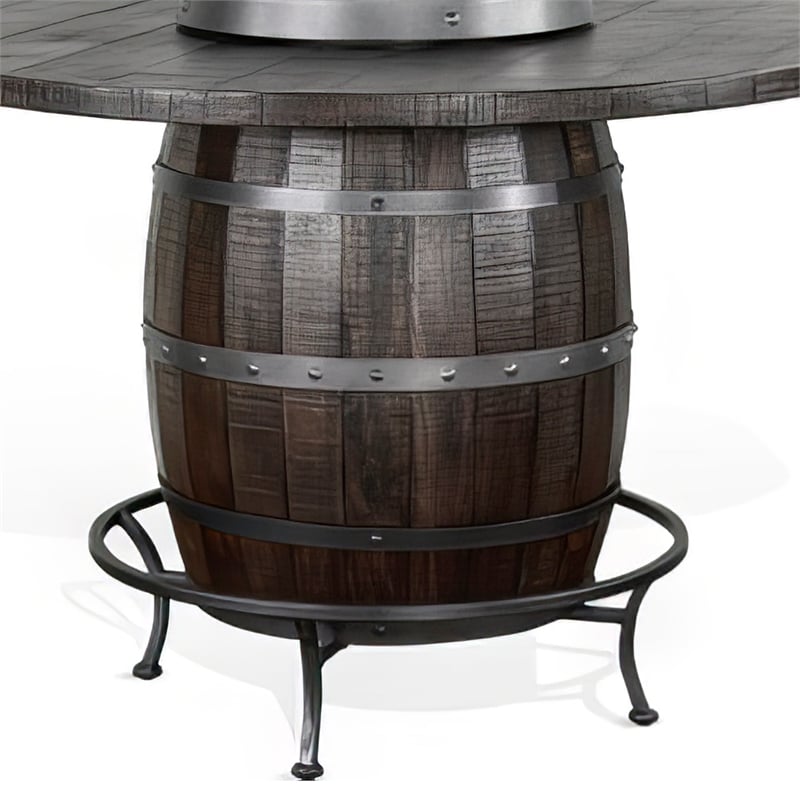 Bowery Hill 54 in Counter Height Pub Table with Barrel Design in Brown