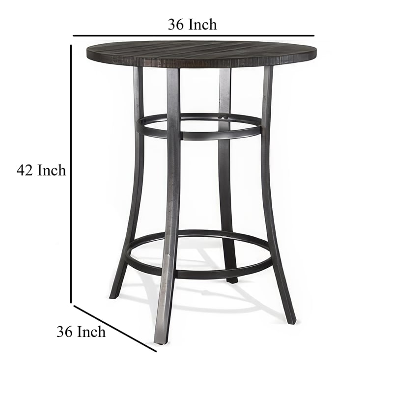 Bowery Hill Round Bar Height Table 42 in Mahogany Wood in Brown