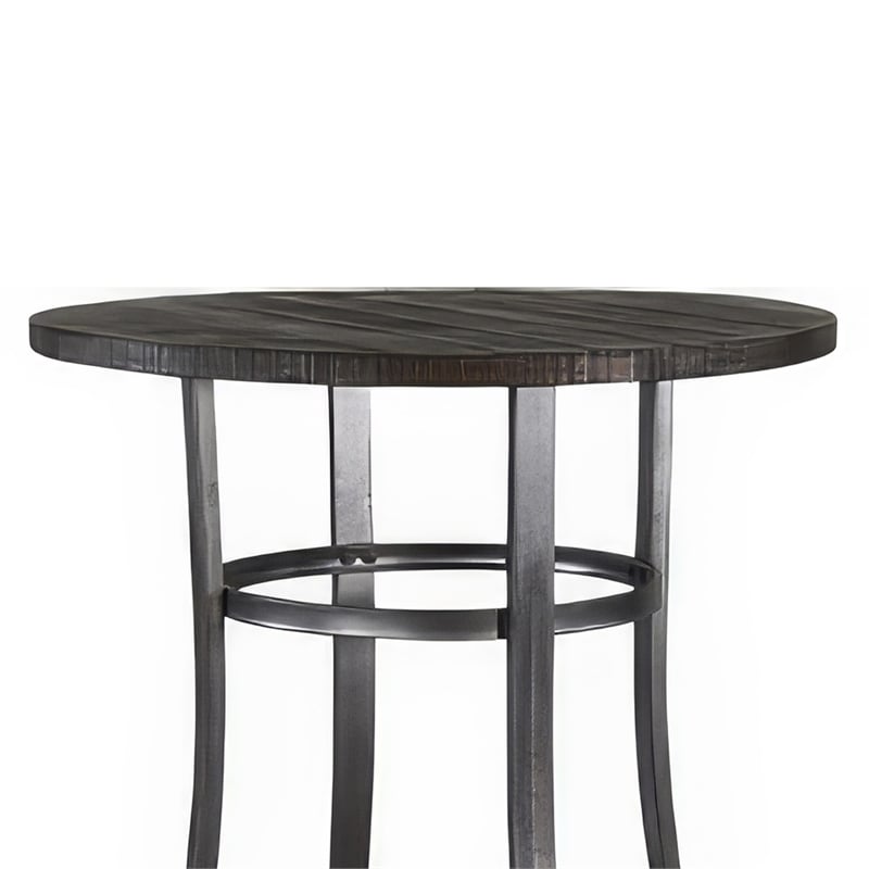 Bowery Hill Round Bar Height Table 42 in Mahogany Wood in Brown