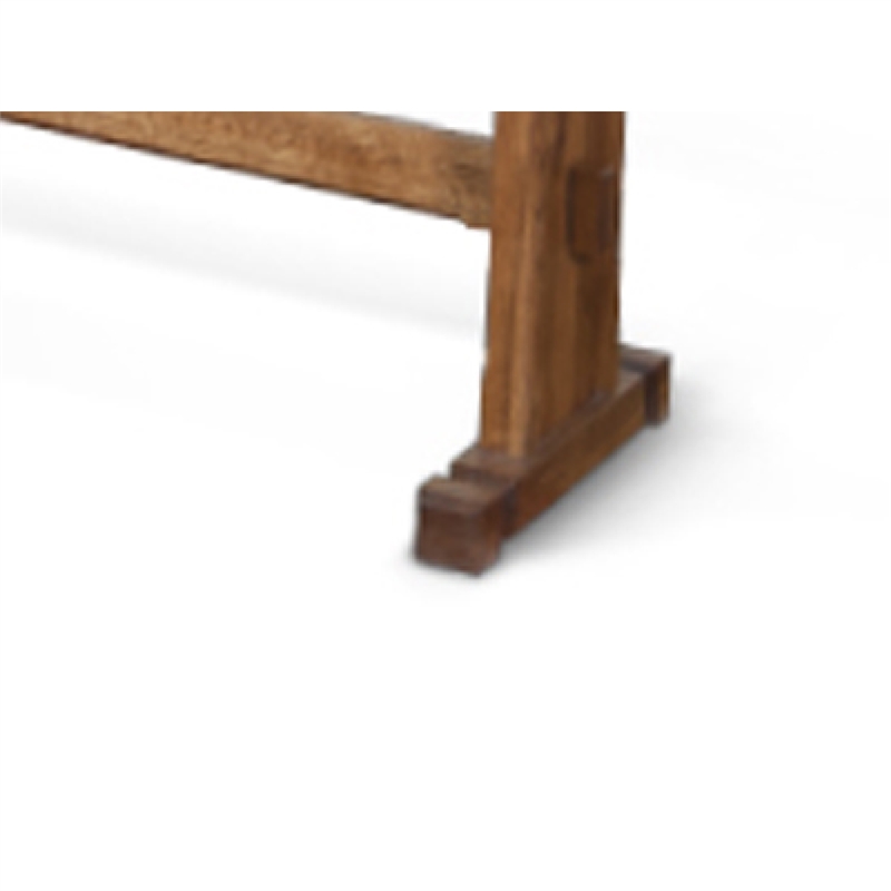 Bowery Hill Dining Bench with Trestle Base in Light Brown Mindi Wood