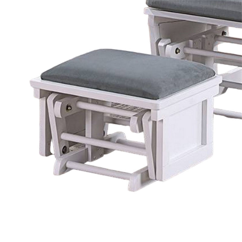Bowery Hill Glider Recliner Chair with Ottoman in Gray Microfiber