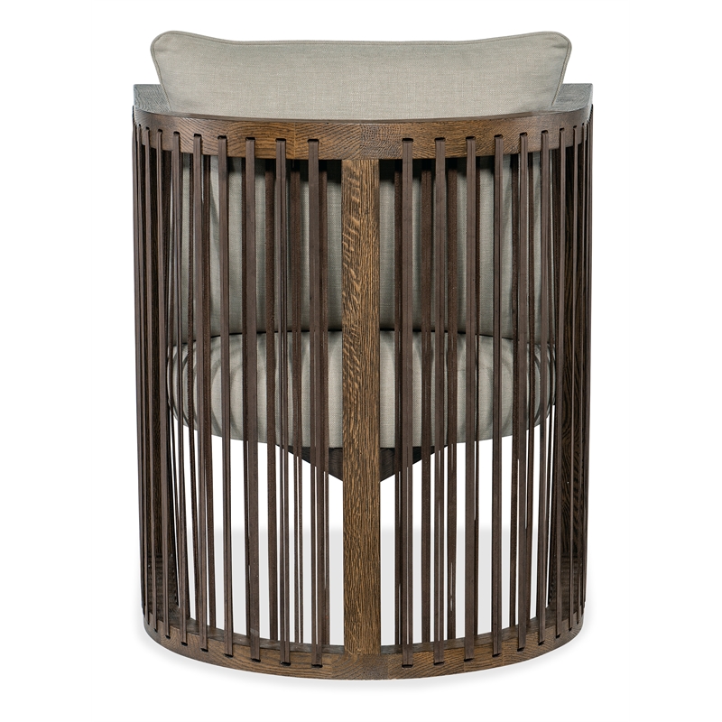 Bowery Hill Contemporary Club Chair with Leather Strapping in Brown