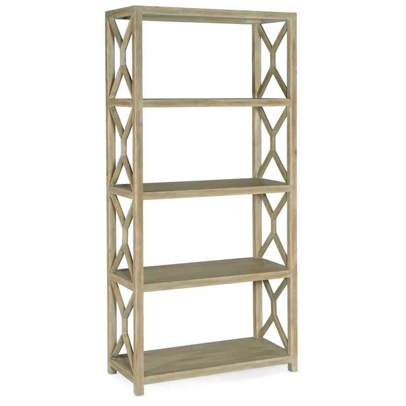 Bowery Hill Contemporary Driftwood Pecan Veneer Etagere with 4 Shelves