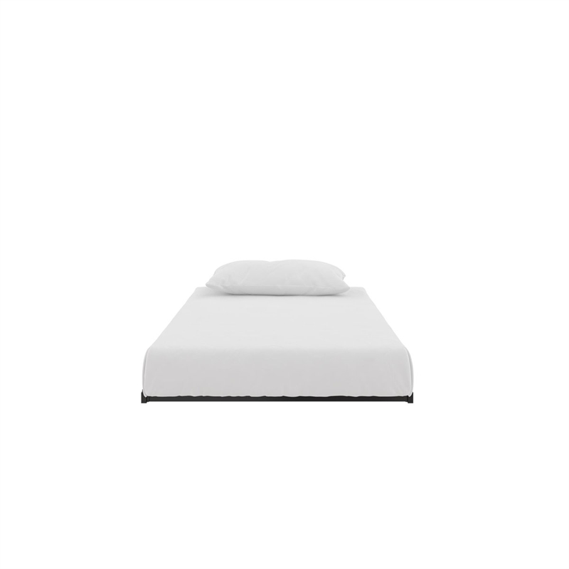 Bowery Hill Twin Metal Daybed with Pop Up Trundle in Black