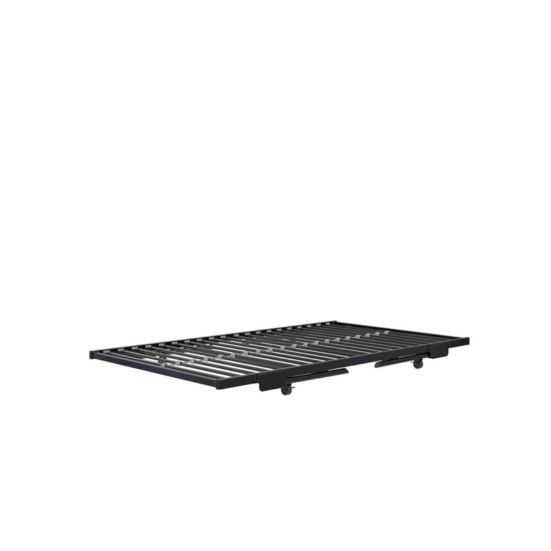 Bowery Hill Twin Metal Daybed with Pop Up Trundle in Black