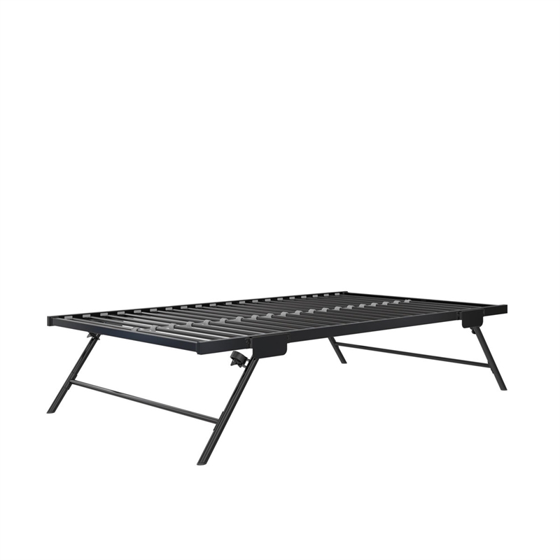Bowery Hill Twin Metal Daybed with Pop Up Trundle in Black