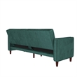 Bowery Hill Pin Tufted Transitional Futon in Emerald Green Velvet