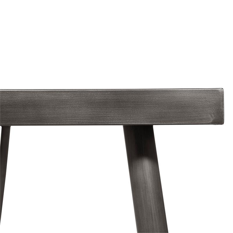 Bowery Hill Mid-century Modern Metal Dining Table in Gray Finish