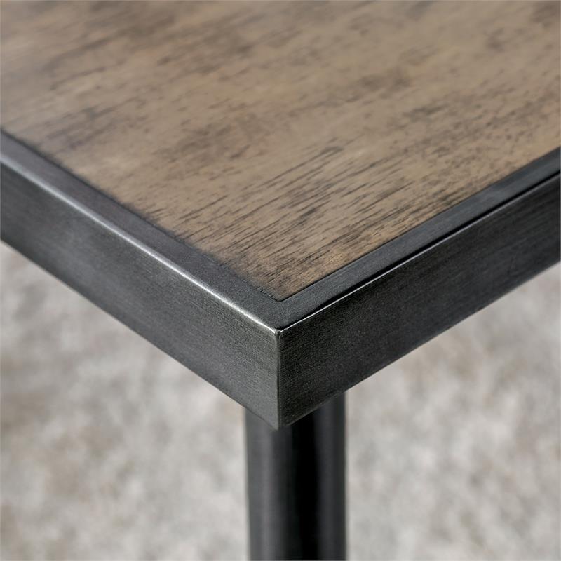 Bowery Hill Mid-century Modern Metal Dining Table in Gray Finish
