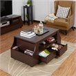 Bowery Hill Walnut Coffee Table with Side Storage Compartments