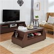 Bowery Hill Walnut Coffee Table with Side Storage Compartments
