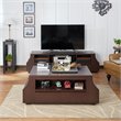 Bowery Hill Walnut Coffee Table with Side Storage Compartments