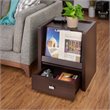 Bowery Hill Open Shelf End Table in Contemporary Walnut Finish