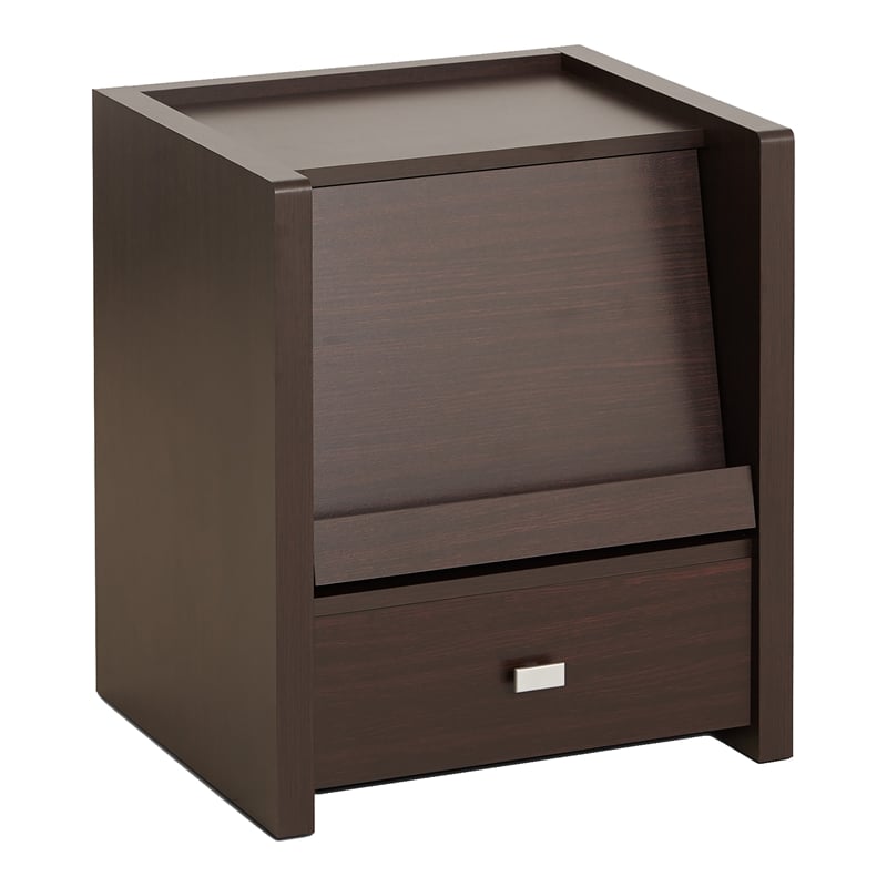 Bowery Hill Open Shelf End Table in Contemporary Walnut Finish