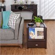 Bowery Hill Open Shelf End Table in Contemporary Walnut Finish