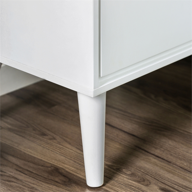 Bowery Hill 3-Piece Wood Bedroom Set - Cal King + Nightstand + Chest in White