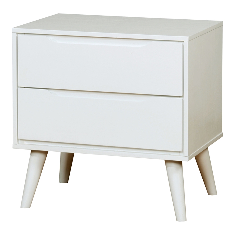 Bowery Hill 3-Piece Wood Bedroom Set - Cal King + Nightstand + Chest in White