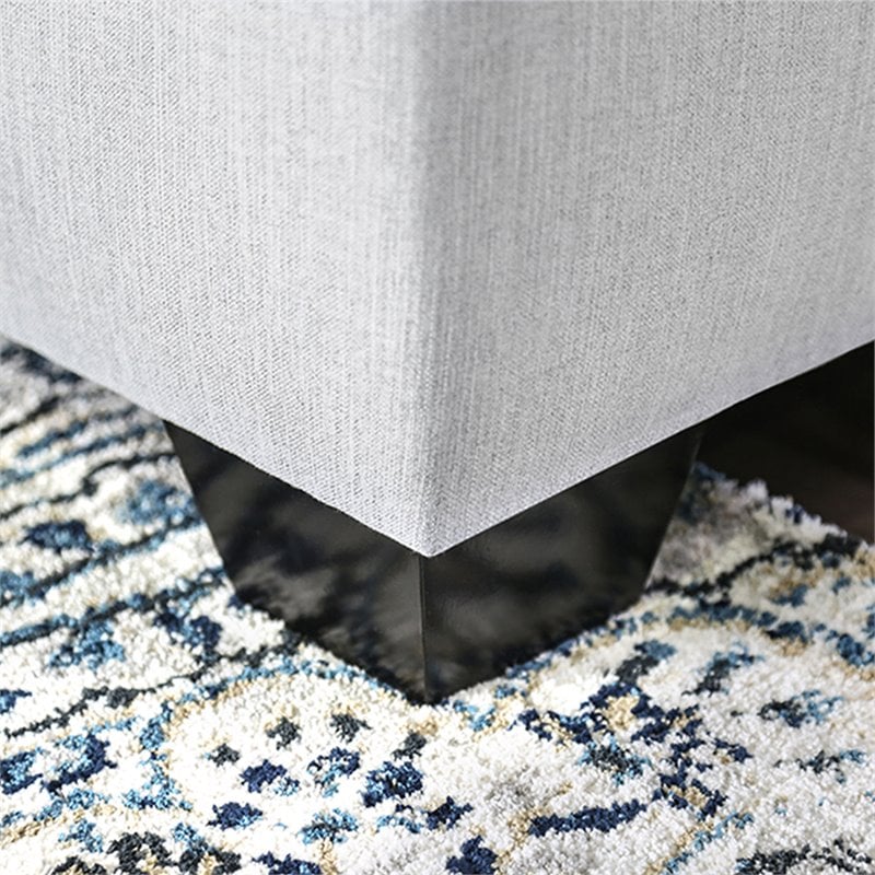 Bowery Hill Right Facing Fabric Sectional in Light Gray Upholstery